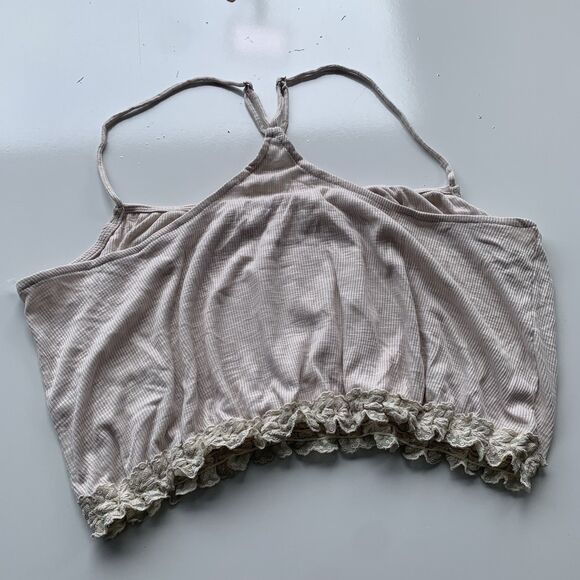 Free People Intimately Boho Cami Faded Love In Tea/Beige Size XL Preppy Cozy - Picture 6 of 7